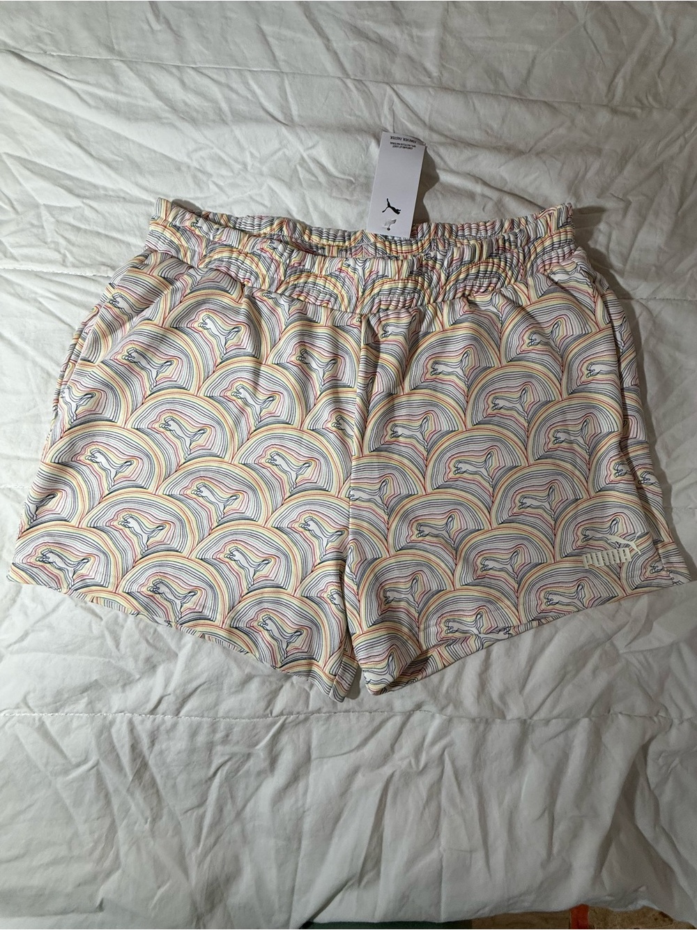Puma Women's Pastel Rainbow Wave Athletic Shorts